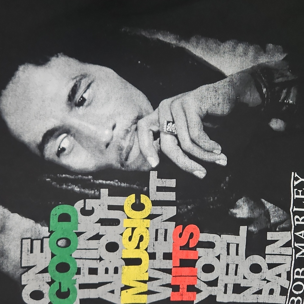 Zion Rootswear Bob Marley Graphic Black T-Shirt 100% Cotton Size XXL - Picture 2 of 6